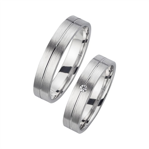 Wedding Rings White Gold With Diamond Width 4.5 mm