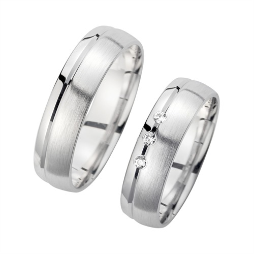 Wedding Rings White Gold With Diamonds Width 5.5 mm