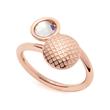 Delicato anillo de acero inoxidable chapado en oro rosa para mujer
