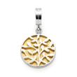Tree of life engraved pendant albera in stainless steel, bicolour