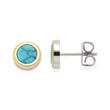 Ear studs malina in stainless steel with synth. turquoise, gold