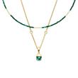 Valea necklace in stainless steel, malachite, glass stones, gold