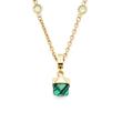 Valea necklace in stainless steel, malachite, glass stones, gold