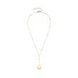 Pina Y-necklace in stainless steel with engraved pendant, IP gold