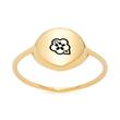 Eboni ciao ring in gold-plated stainless steel, engravable