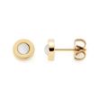 Isa ear studs in gold-plated stainless steel, white cateye