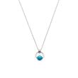 Ladies necklace noce in stainless steel with blue quartz stone