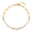 Inka bracelet in stainless steel with pearls, IP gold