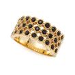 Confetti Ladies ring in stainless steel with glass stones, gold