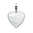 Engravable heart pendant caya in stainless steel, mother-of-pearl