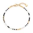 Osira ciao bracelet in stainless steel, glass beads, IP gold