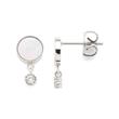 Arida ciao ear studs in stainless steel, mother-of-pearl