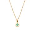 Engraving necklace Aqua Isa with glass stone, stainless steel, IP gold