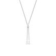Almina engraved necklace for ladies, stainless steel, synth. pearls