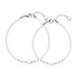 Nica bracelet set in stainless steel with pearls, heart