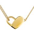 Soulmate Engraved Necklace In Stainless Steel With Heart, Ip Gold