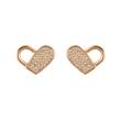 Soulmate Heart Stud Earrings In Rose Gold-Plated Stainless Steel