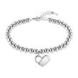 Beads collection engraved bracelet in stainless steel for ladies