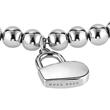 Beads Collection Engraved Bracelet In Stainless Steel For Ladies