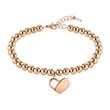 Beads collection stainless steel engraving bracelet, rosé