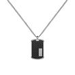 Lander Dog Tag Engraving Necklace In Stainless Steel And Leather