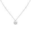 Stainless steel chain medallion with engraving pendant, bicolour