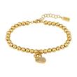 Beads collection engraving bracelet in stainless steel, gold