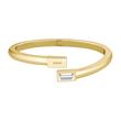 Clia open bangle with crystal, stainless steel, IP gold