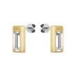 Ladies stud earrings clia with crystal, stainless steel, IP gold