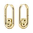 Women's earrings Double B in stainless steel, gold plated