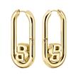 Women's earrings Double B in stainless steel, gold plated