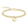 Pulsera de bolas para mujer en acero inoxidable, chapada en oro