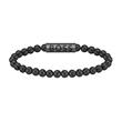 Sphere Metal ball bracelet for men, stainless steel, black