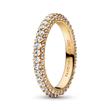 Ladies engravable timeless pavé ring, gold-plated