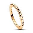 ME pyramid ring for ladies with zirconia, IP gold
