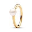Vergoldeter Timeless Ring für Damen mit Perle