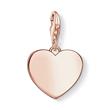 Heart Charm Pendant In 925 Sterling Silver, Rose Gold Plated