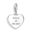 Heart charm pendant in 925 sterling silver