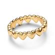 Anillo Be Love de mujer con corazones, chapado en oro, Moments