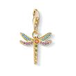 Charm Dragonfly In Gold-Plated Sterling Silver