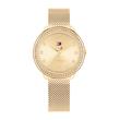 Demi wristwatch with crystals in stainless steel, IP Gold
