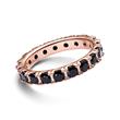 Eternity ring with black crystals, Timeless, rosé
