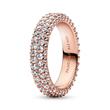 Ladies engravable ring timeless pavé, rose gold-plated