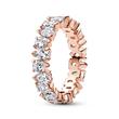 Ring for ladies with cubic zirconia stones, moments, rosé