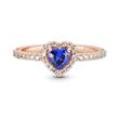 Rose heart ring for ladies with zirconia