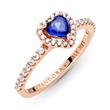 Rose heart ring for ladies with zirconia
