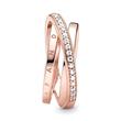 Triple crossed ladies ring, rosé