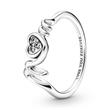 Heart ring mum in sterling silver with cubic zirconia