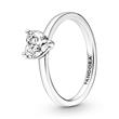 Solitaire ring heart in 925 sterling silver with zirconia