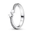 Shooting star ring for ladies in 925 silver